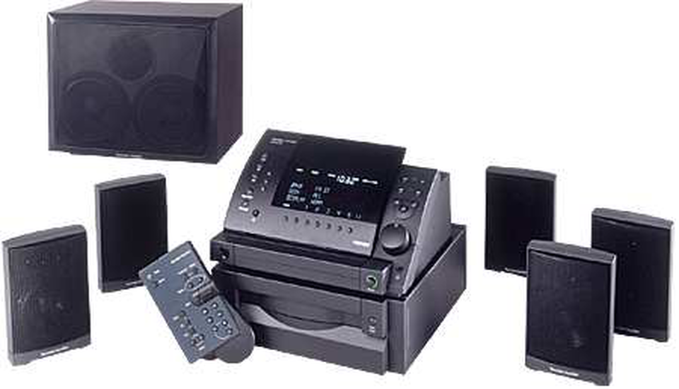 FESTIVAL 80 - Black - Complete Surround Sound Music System (35 watts x 3 front | 20 watts x 2 rear and a Dual 8 inch 95 watt Powered Sub) - Hero